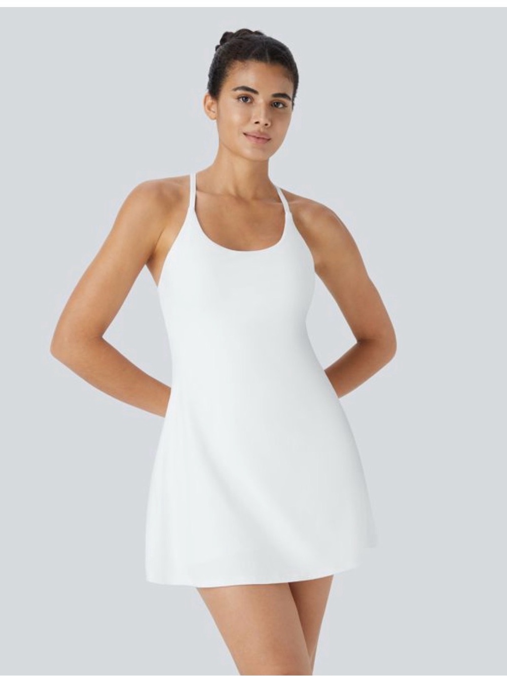 NWT Halara Women’s White Tennis Dress with Thin Straps